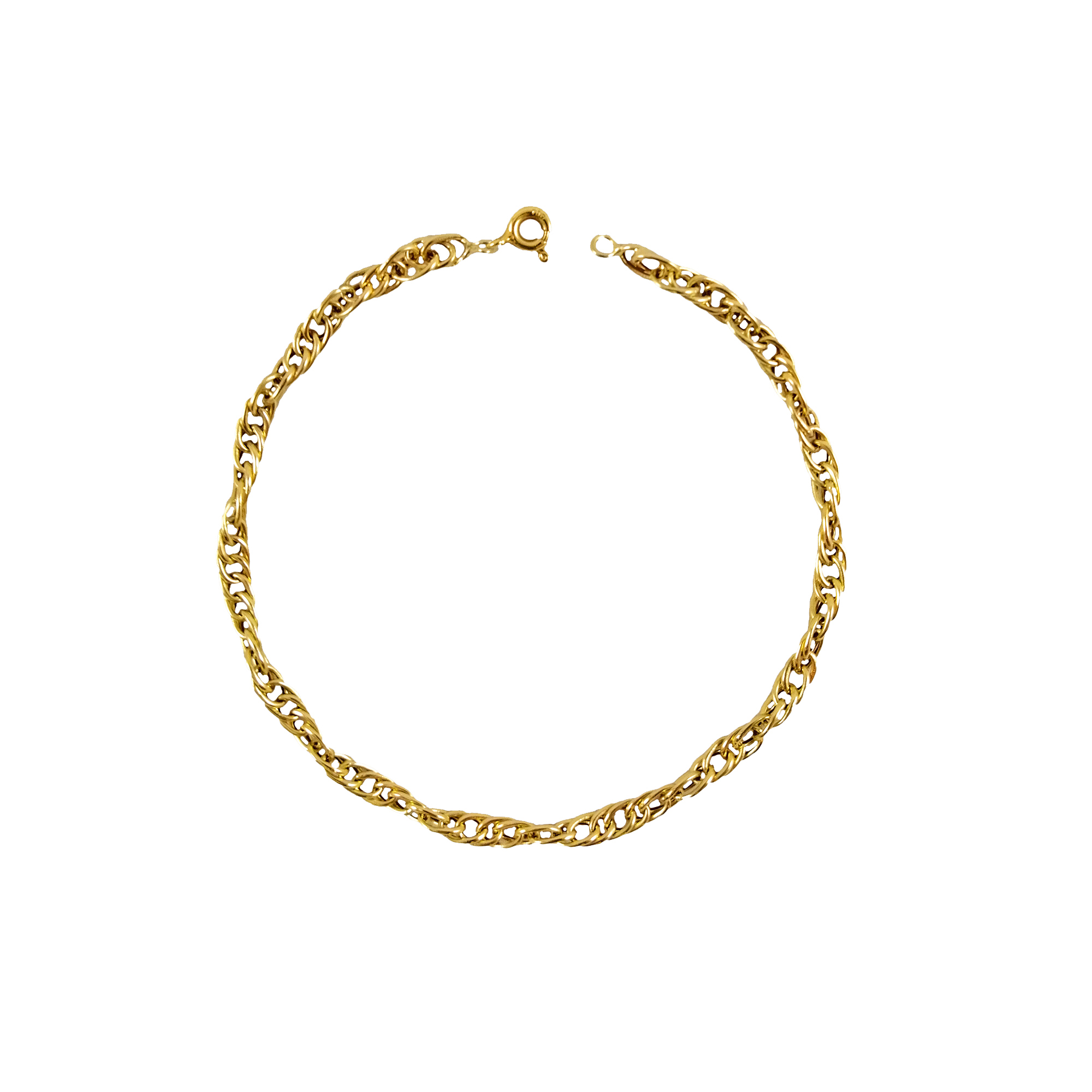 Pulsera de oro amarillo nacional modelo piola gruesa