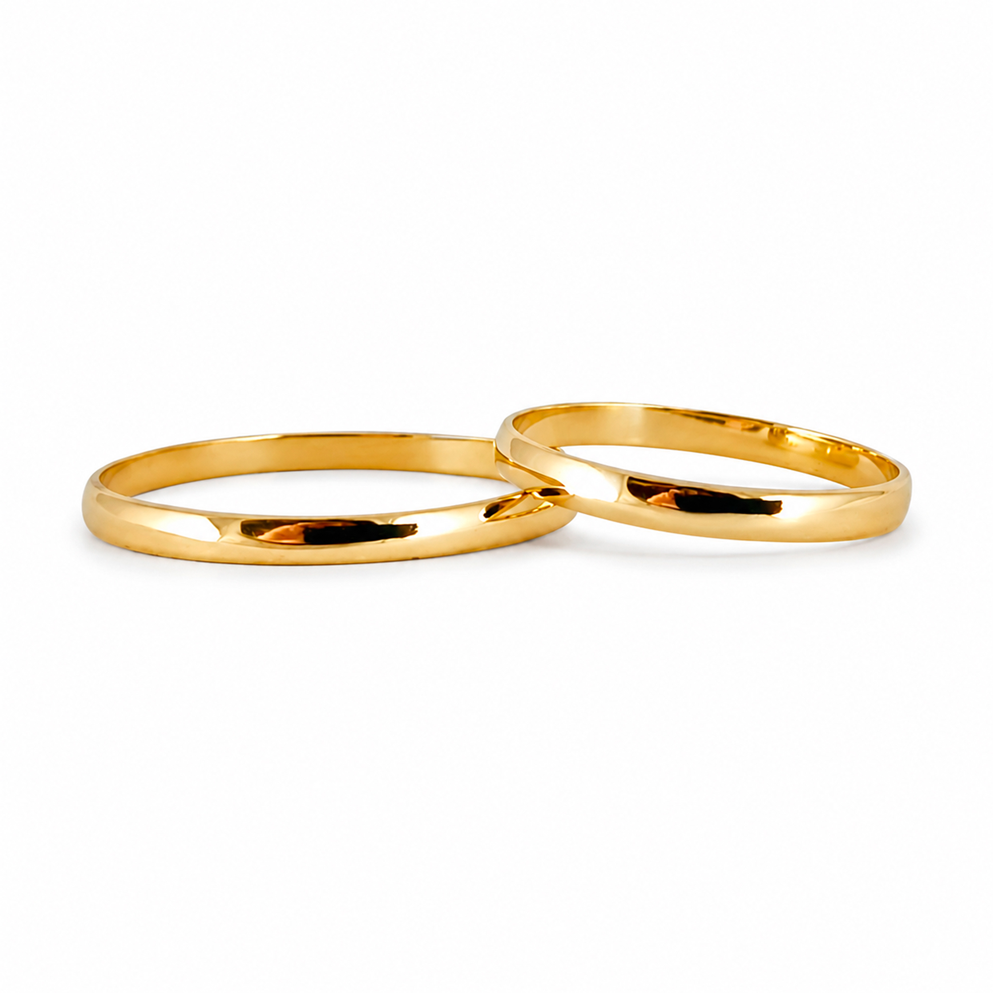 Par de alianzas media caña en oro amarillo 18K – 2mm Línea Bold