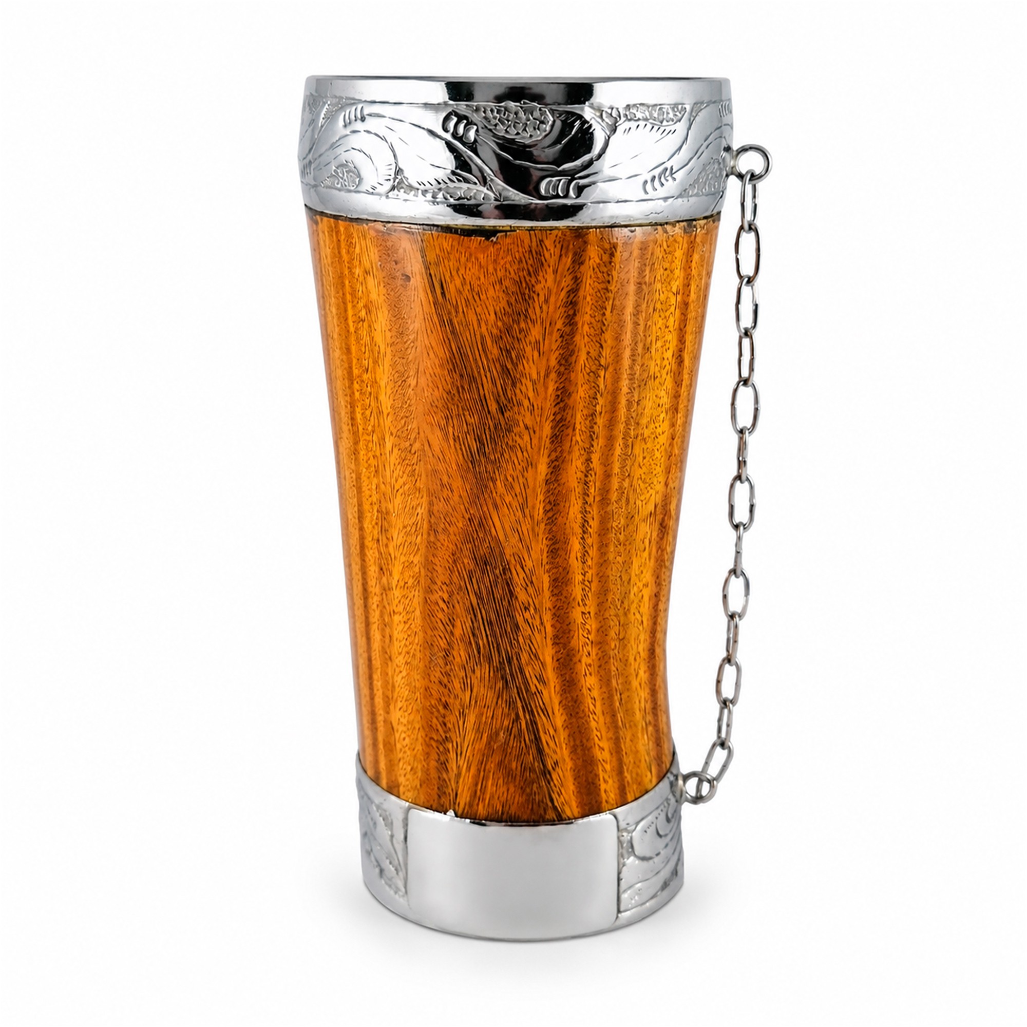 Guampa de palo santo con detalles en plata