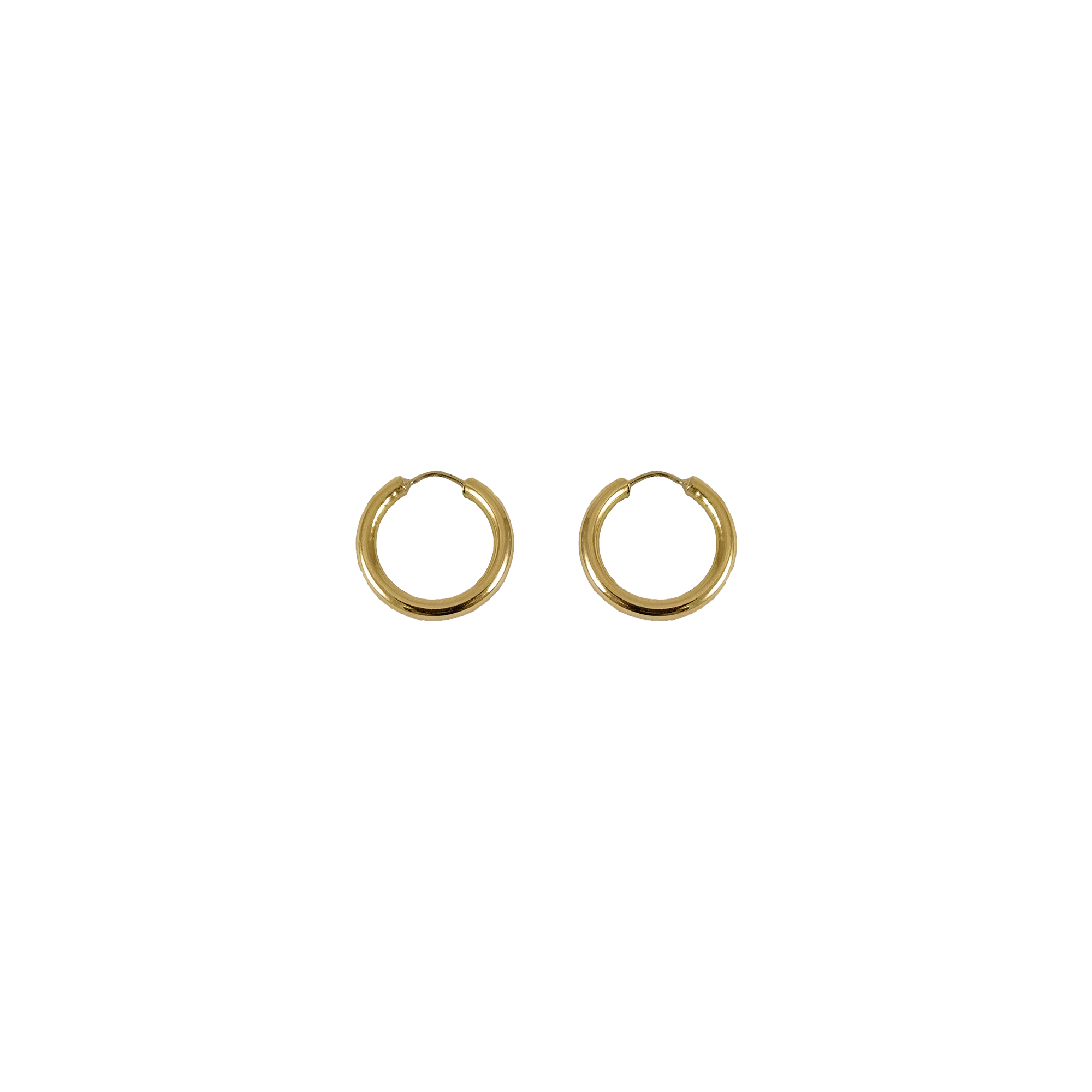 Aros argolla modelo caña completa de oro 18K
