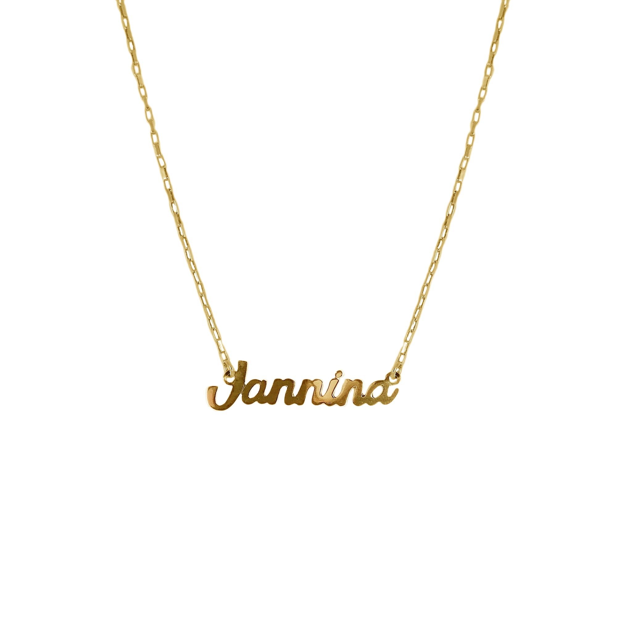 Collar de plata 925 con nombre personalizado en dorado