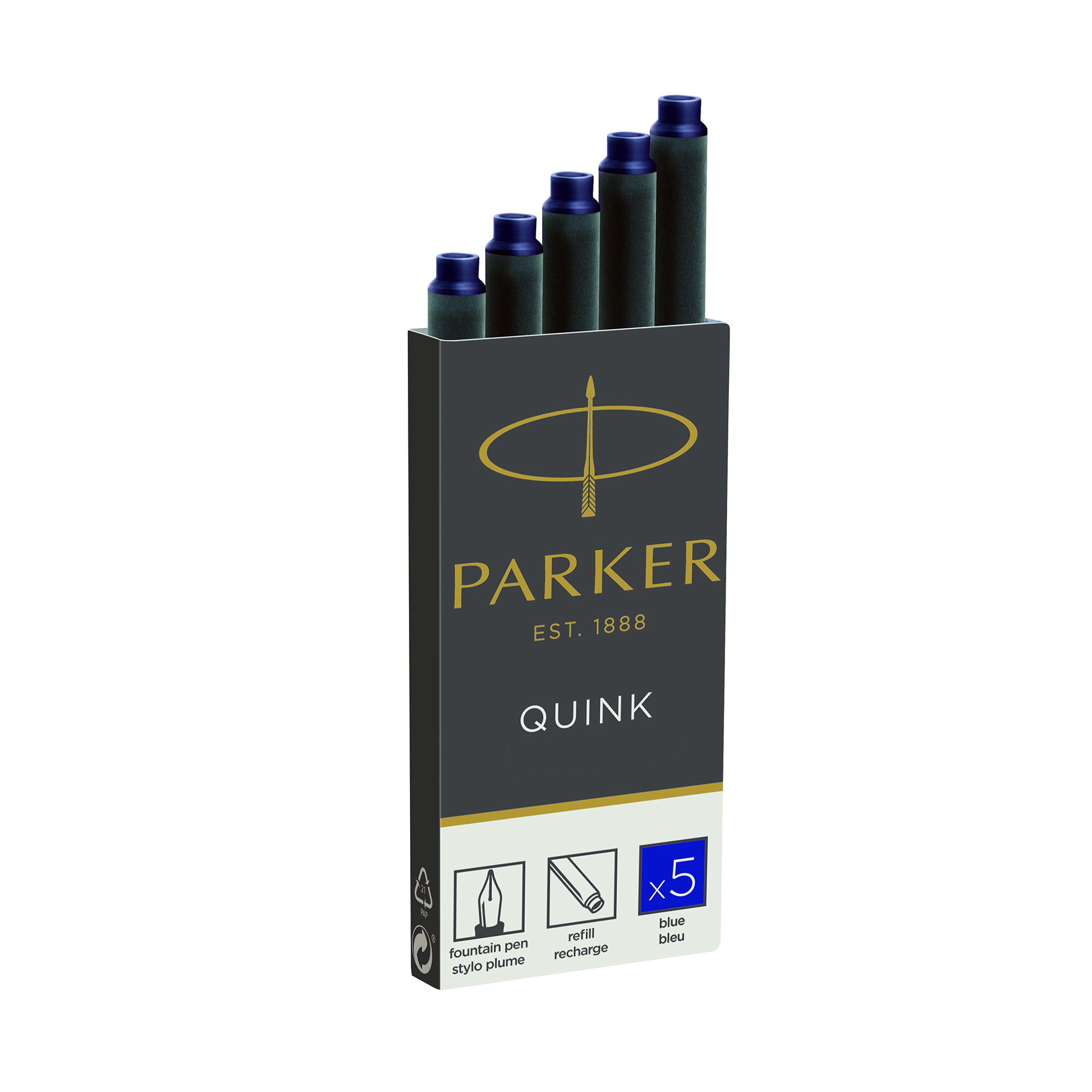 Cartuchos Parker Quink para fuente pluma - Estándar - Azul