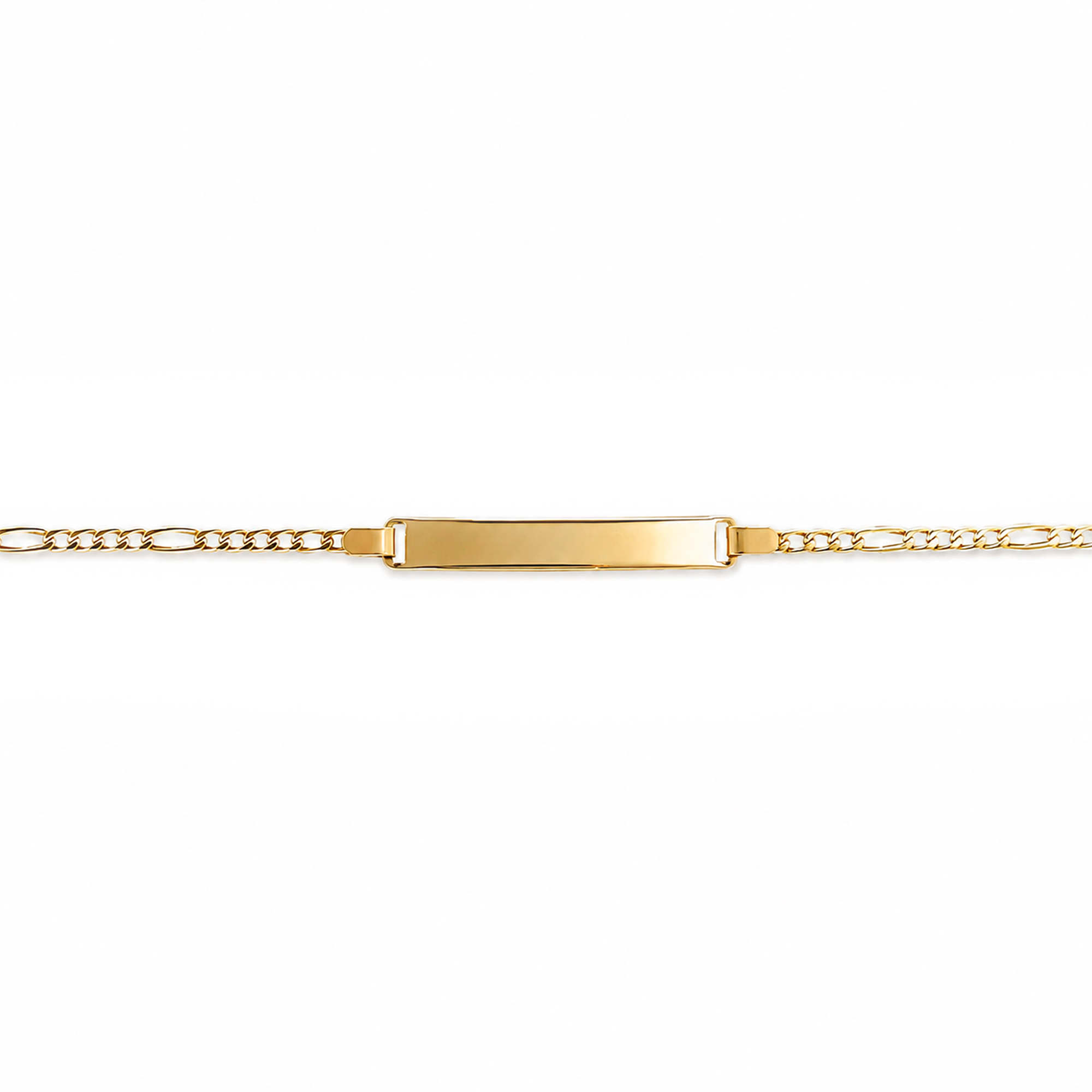 Pulsera de identidad figaro de oro amarillo 18K nacional para bebés - 14 cm