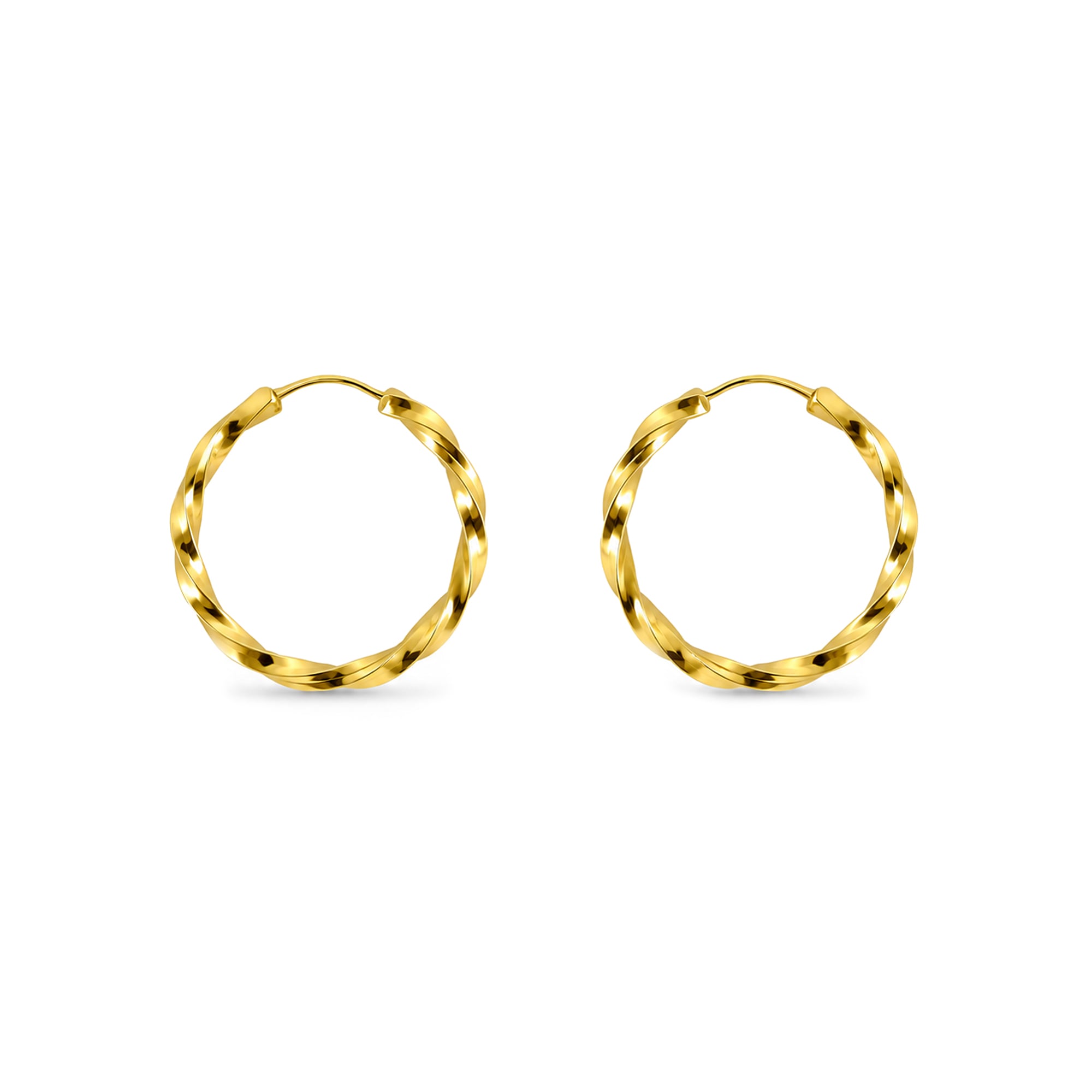 Aros argolla torneada de oro amarillo 18K nacional - 1.8 cm
