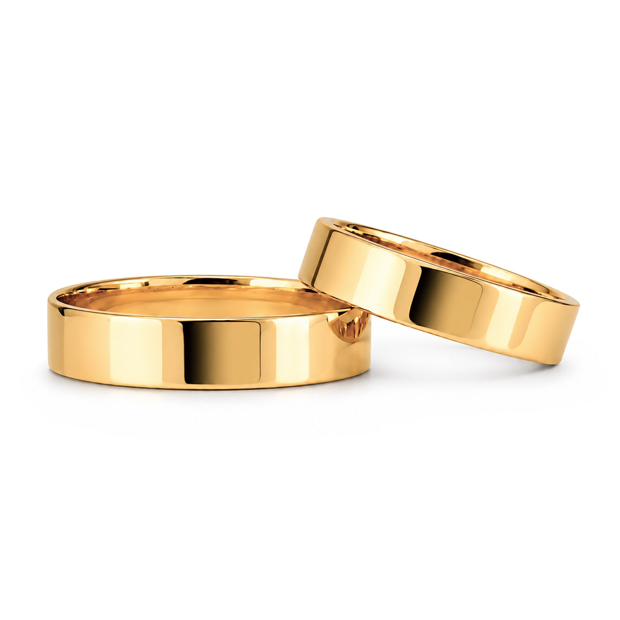 Par de alianzas cinta en oro amarillo 18K – 4mm Línea Bold
